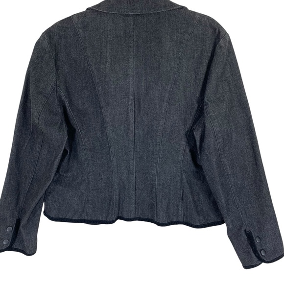 Nine West Charcoal  denim Blazer size large - Picture 3 of 12
